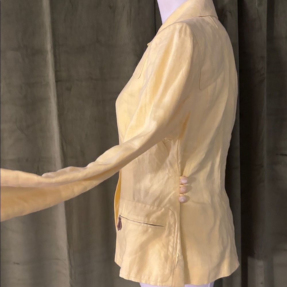 Hermes Light Yellow Blazer with Button Detail,S - Picture 9 of 12